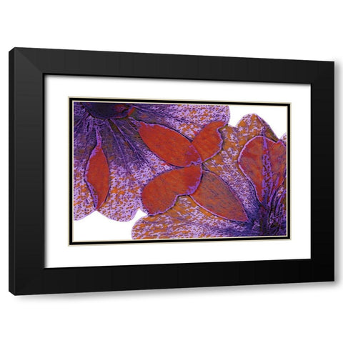 Painted Leaves Black Modern Wood Framed Art Print with Double Matting by Sommers, Mindy