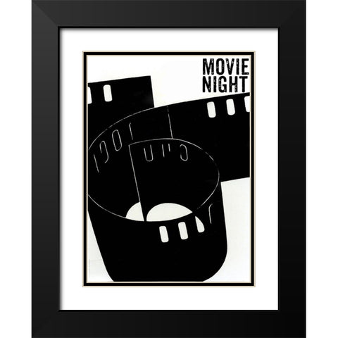 Movie Night Black Modern Wood Framed Art Print with Double Matting by Sommers, Mindy