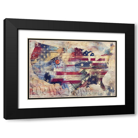 We the People Black Modern Wood Framed Art Print with Double Matting by Sommers, Mindy