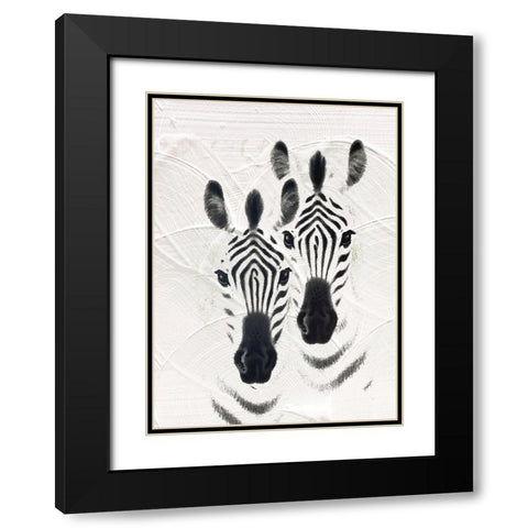 Zebras Black Modern Wood Framed Art Print with Double Matting by Sommers, Mindy