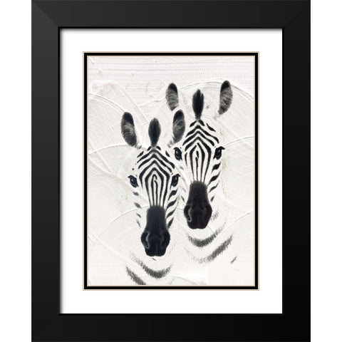 Zebras Black Modern Wood Framed Art Print with Double Matting by Sommers, Mindy