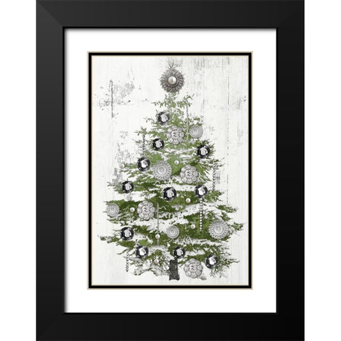 Jeweled Christmas Black Modern Wood Framed Art Print with Double Matting by Sommers, Mindy