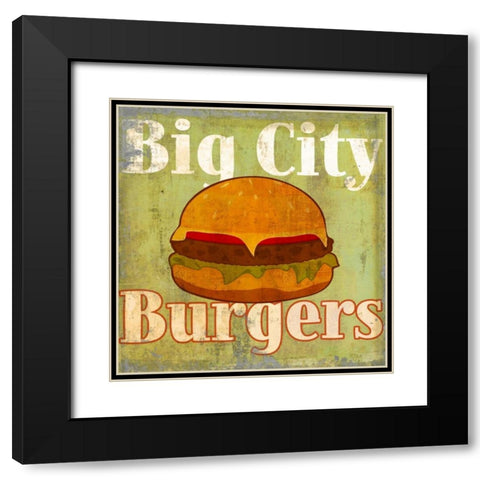 Hamburger Black Modern Wood Framed Art Print with Double Matting by Teller, Skip