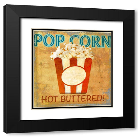 Pop Corn Black Modern Wood Framed Art Print with Double Matting by Teller, Skip