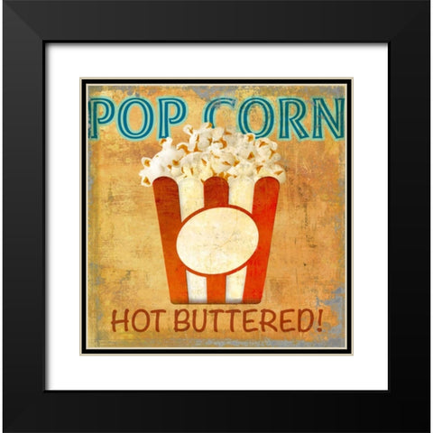 Pop Corn Black Modern Wood Framed Art Print with Double Matting by Teller, Skip