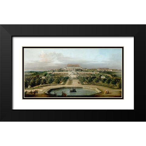 Gardenview of the Kaisers Summer Palace Black Modern Wood Framed Art Print with Double Matting by Bellotto, Bernardo