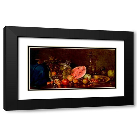 Still life with fruit Black Modern Wood Framed Art Print with Double Matting by Wokos, Nikolaos