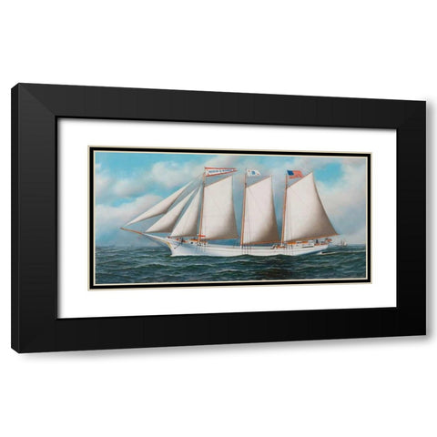 Three Masted Schooner Andrew C. Pierce Black Modern Wood Framed Art Print with Double Matting by Jacobsen, Antonio Nicolo Gasparo