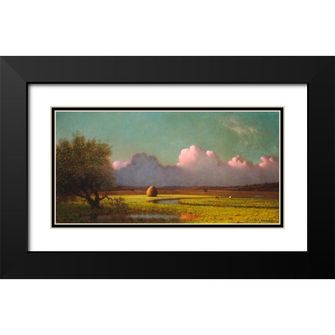 Sunlight and Shadow: The Newbury Marshes  Black Modern Wood Framed Art Print with Double Matting by Heade, Martin Johnson
