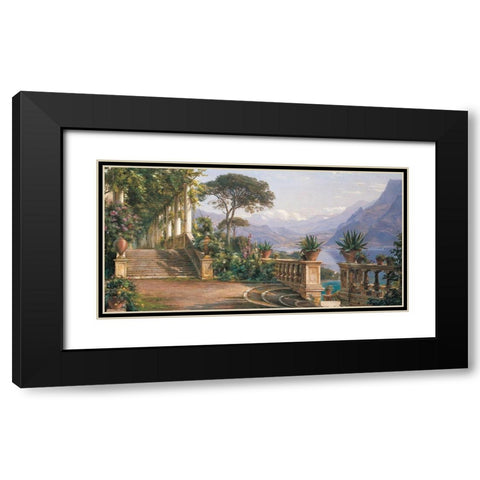 Lodge on Lake Como  Black Modern Wood Framed Art Print with Double Matting by Carl Frederic, Aagard