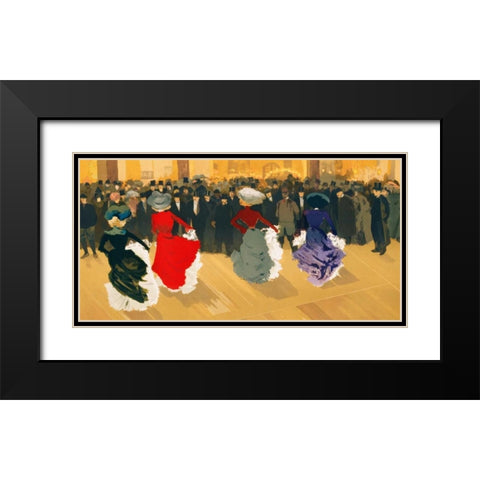 Les Danseuses Black Modern Wood Framed Art Print with Double Matting by Truchet, Abel