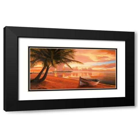 Tramonto ai tropici Black Modern Wood Framed Art Print with Double Matting by Galasso, Adriano