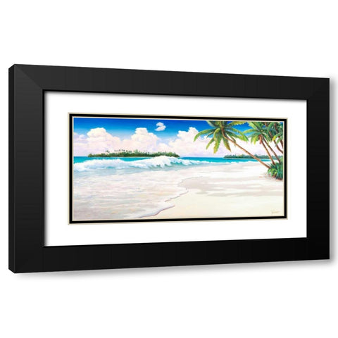 Onda tropicale Black Modern Wood Framed Art Print with Double Matting by Galasso, Adriano