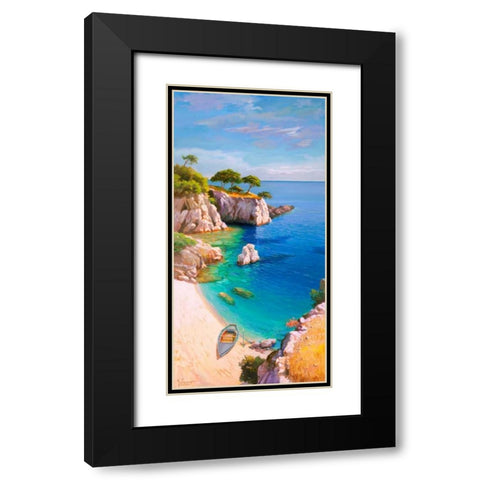 Caletta nel sole Black Modern Wood Framed Art Print with Double Matting by Galasso, Adriano
