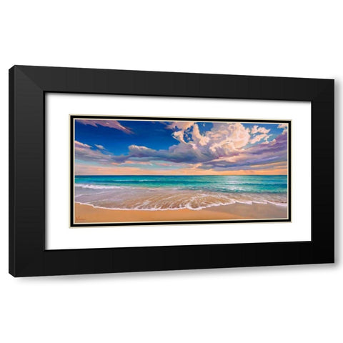 Onda d Oceano Black Modern Wood Framed Art Print with Double Matting by Galasso, Adriano