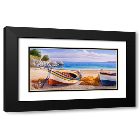 Pomeriggio mediterraneo Black Modern Wood Framed Art Print with Double Matting by Galasso, Adriano
