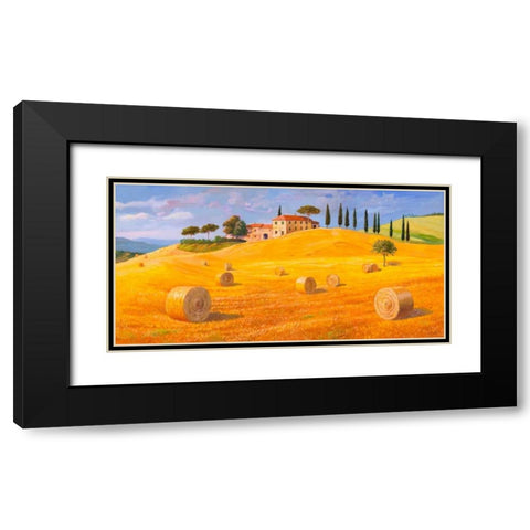 Colline in Toscana Black Modern Wood Framed Art Print with Double Matting by Galasso, Adriano