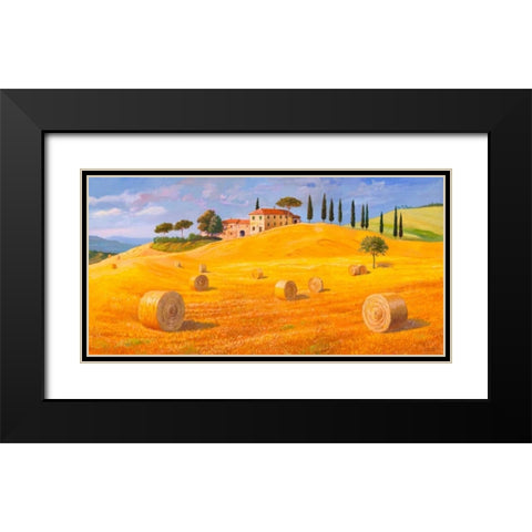 Colline in Toscana Black Modern Wood Framed Art Print with Double Matting by Galasso, Adriano