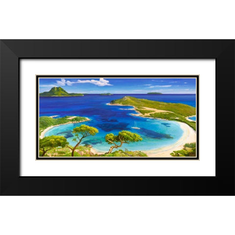 Mediterraneo Black Modern Wood Framed Art Print with Double Matting by Galasso, Adriano