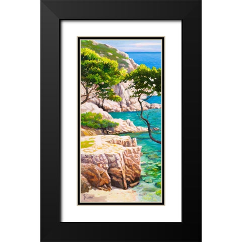 Lavandou I Black Modern Wood Framed Art Print with Double Matting by Galasso, Adriano