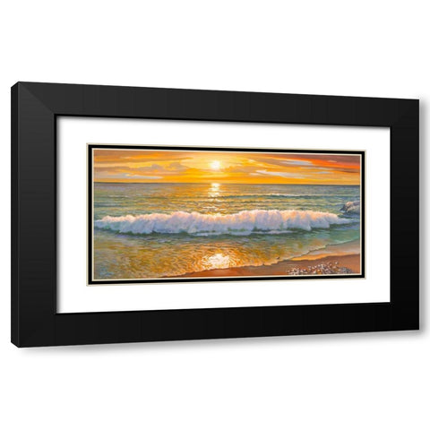 Onda della sera Black Modern Wood Framed Art Print with Double Matting by Galasso, Adriano
