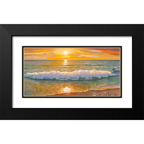 Onda della sera Black Modern Wood Framed Art Print with Double Matting by Galasso, Adriano