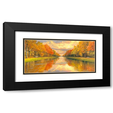 Boulevard sull acqua Black Modern Wood Framed Art Print with Double Matting by Galasso, Adriano