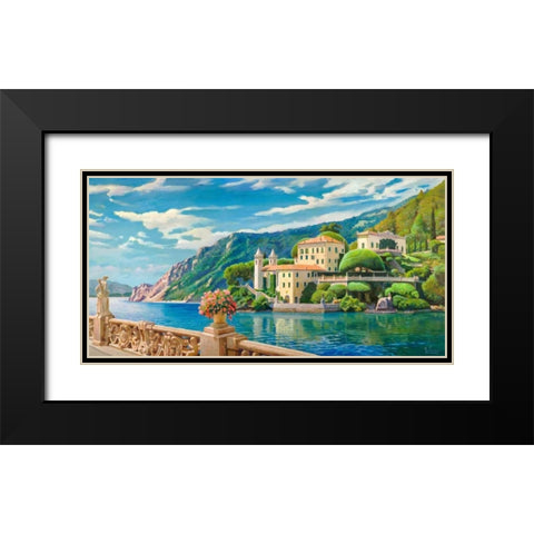 Villa sul lago Black Modern Wood Framed Art Print with Double Matting by Galasso, Adriano