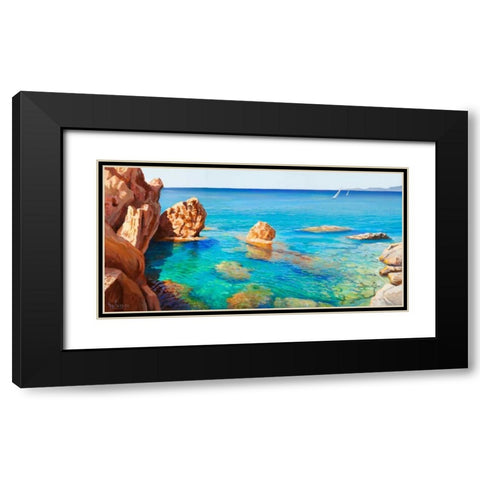 Cala del vento Black Modern Wood Framed Art Print with Double Matting by Galasso, Adriano