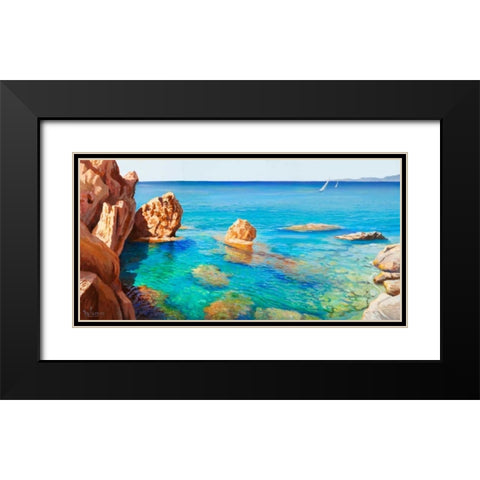 Cala del vento Black Modern Wood Framed Art Print with Double Matting by Galasso, Adriano