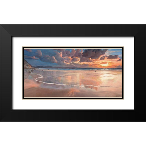 Alba sul mare Black Modern Wood Framed Art Print with Double Matting by Galasso, Adriano