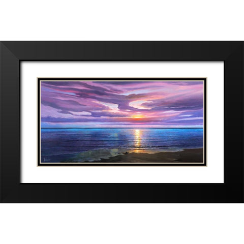 Tramonto sognante Black Modern Wood Framed Art Print with Double Matting by Galasso, Adriano