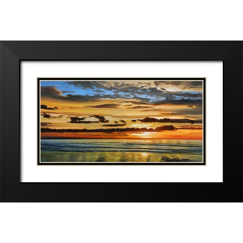 Alba sul mare Black Modern Wood Framed Art Print with Double Matting by Galasso, Adriano