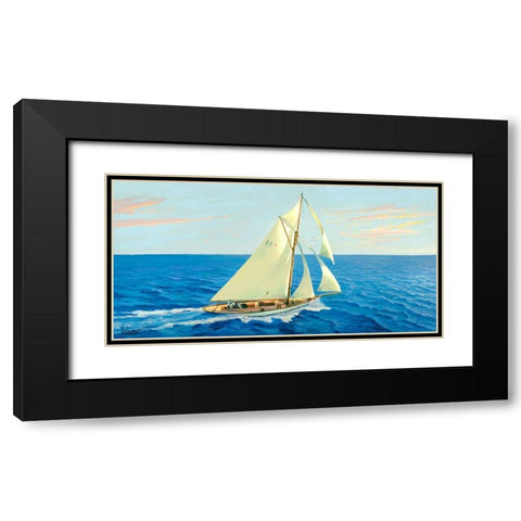 Veleggiando nel blu Black Modern Wood Framed Art Print with Double Matting by Galasso, Adriano