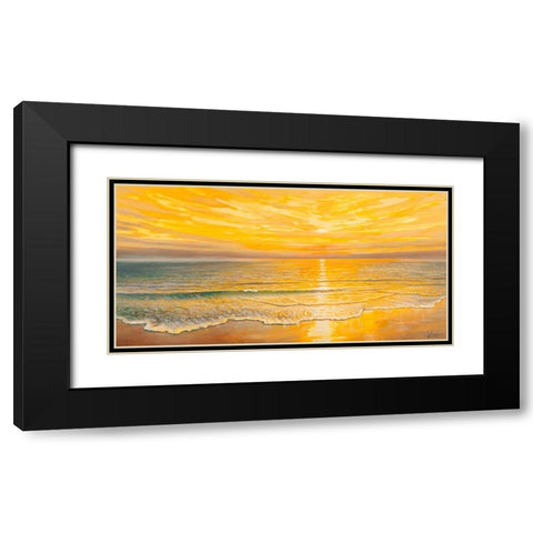 Tramonto dorato Black Modern Wood Framed Art Print with Double Matting by Galasso, Adriano