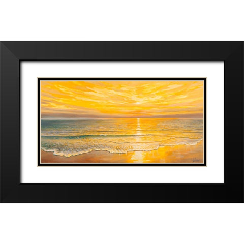 Tramonto dorato Black Modern Wood Framed Art Print with Double Matting by Galasso, Adriano