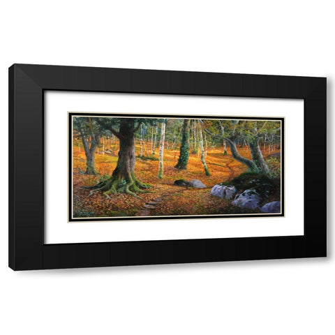 Sottobosco Black Modern Wood Framed Art Print with Double Matting by Galasso, Adriano