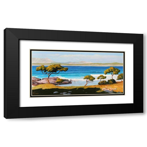 Spiaggia del Mediterraneo Black Modern Wood Framed Art Print with Double Matting by Galasso, Adriano