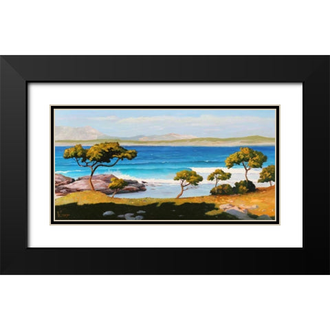 Spiaggia del Mediterraneo Black Modern Wood Framed Art Print with Double Matting by Galasso, Adriano
