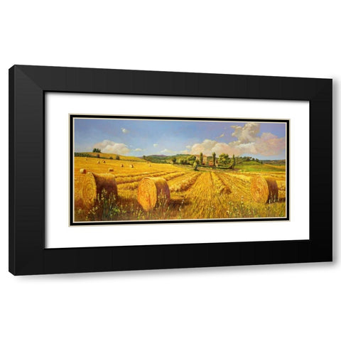 Campo in Toscana Black Modern Wood Framed Art Print with Double Matting by Del Missier, Andrea