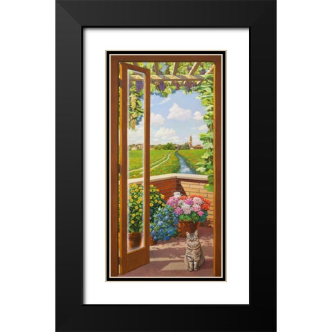 Finestra sulla campagna Black Modern Wood Framed Art Print with Double Matting by Del Missier, Andrea