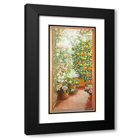 Porta sul terrazzo fiorito Black Modern Wood Framed Art Print with Double Matting by Del Missier, Andrea