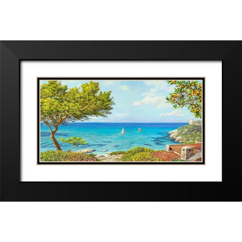 Sul mare Black Modern Wood Framed Art Print with Double Matting by Del Missier, Andrea