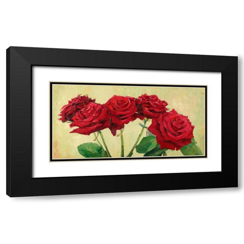 Rose rosse Black Modern Wood Framed Art Print with Double Matting by Masera, Angelo