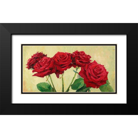 Rose rosse Black Modern Wood Framed Art Print with Double Matting by Masera, Angelo