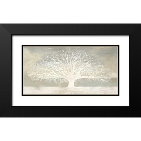 White Tree Black Modern Wood Framed Art Print with Double Matting by Aprile, Alessio