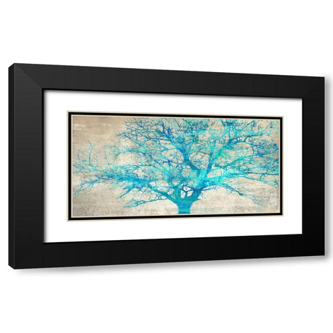 Turquoise Tree Black Modern Wood Framed Art Print with Double Matting by Aprile, Alessio
