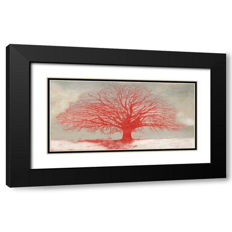 Red Tree Black Modern Wood Framed Art Print with Double Matting by Aprile, Alesso