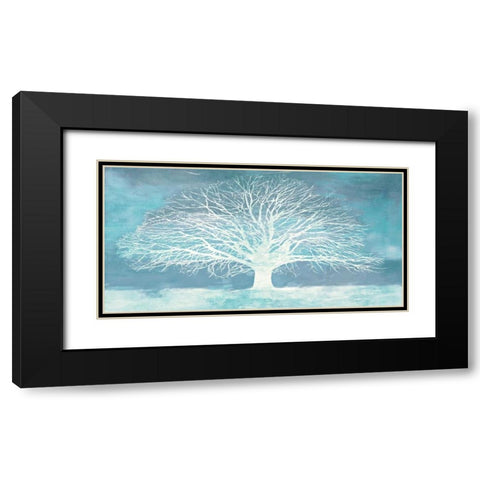 Aquamarine Tree Black Modern Wood Framed Art Print with Double Matting by Aprile, Alesso