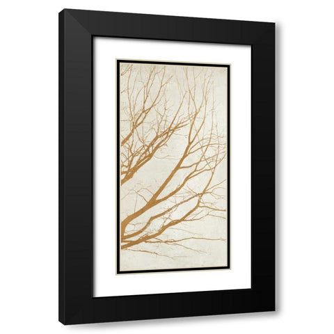 Golden Tree III Black Modern Wood Framed Art Print with Double Matting by Aprile, Alessio